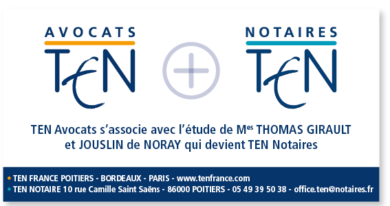 TEN Avocats s'associe avec l'étude de Me THOMAS GIRAULT et JOUSLIN de NORAY qui devient TEN Notaires